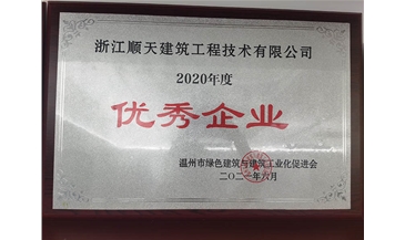 2020优秀企业证书